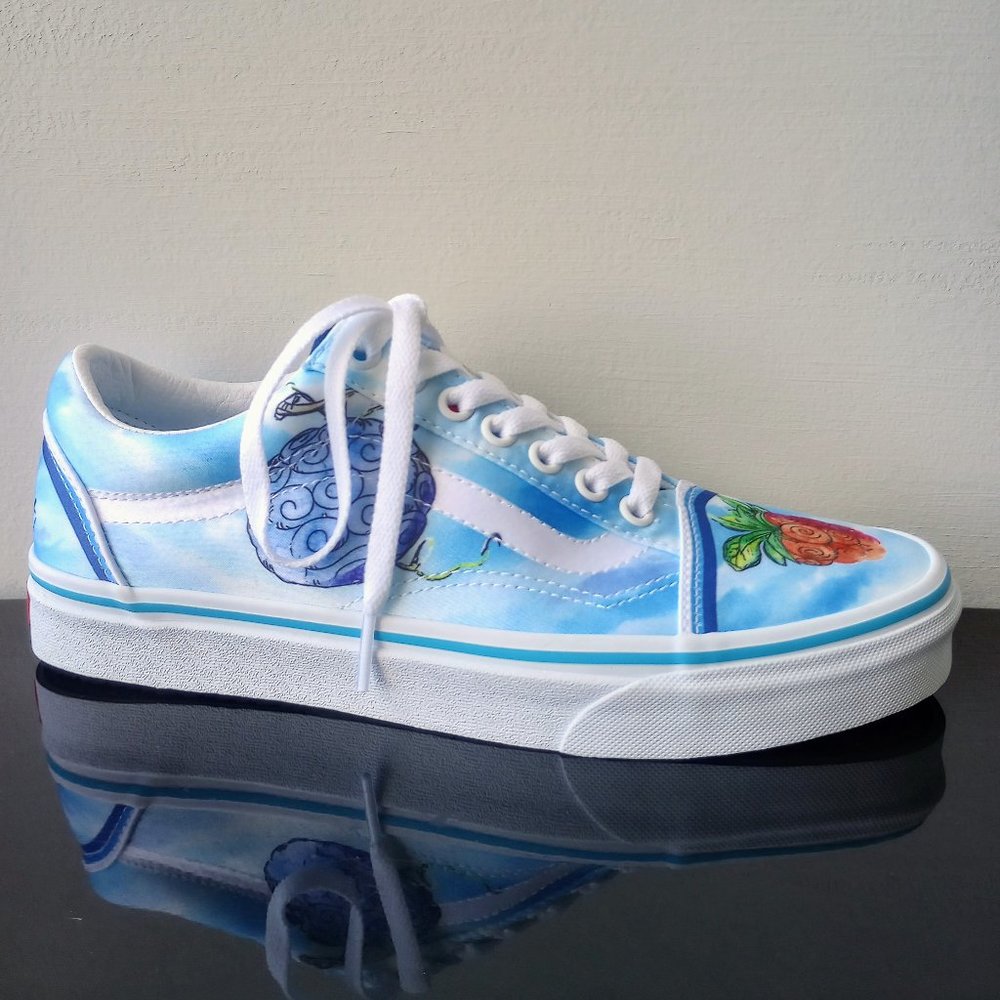 Vans Women's Old Skool One Piece Devil Fruit Canvas Sneaker in Amazing True Blue